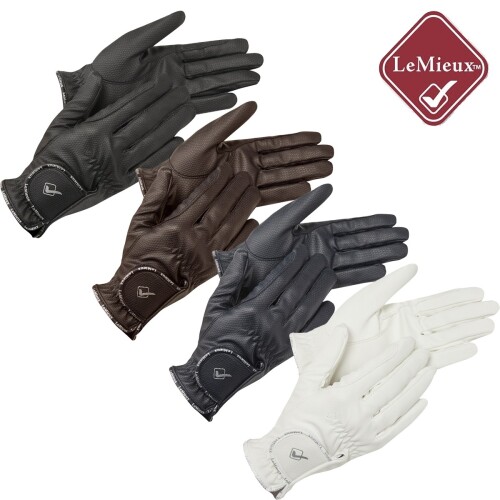 White Lemieux Pro-Touch Classic Riding Gloves Large 