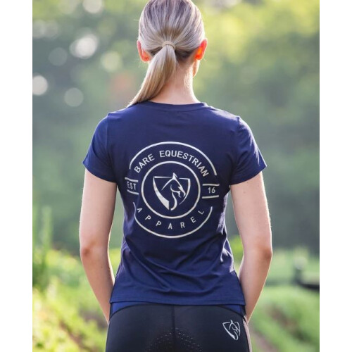 Bare Emblem T-Shirt Navy/Silver