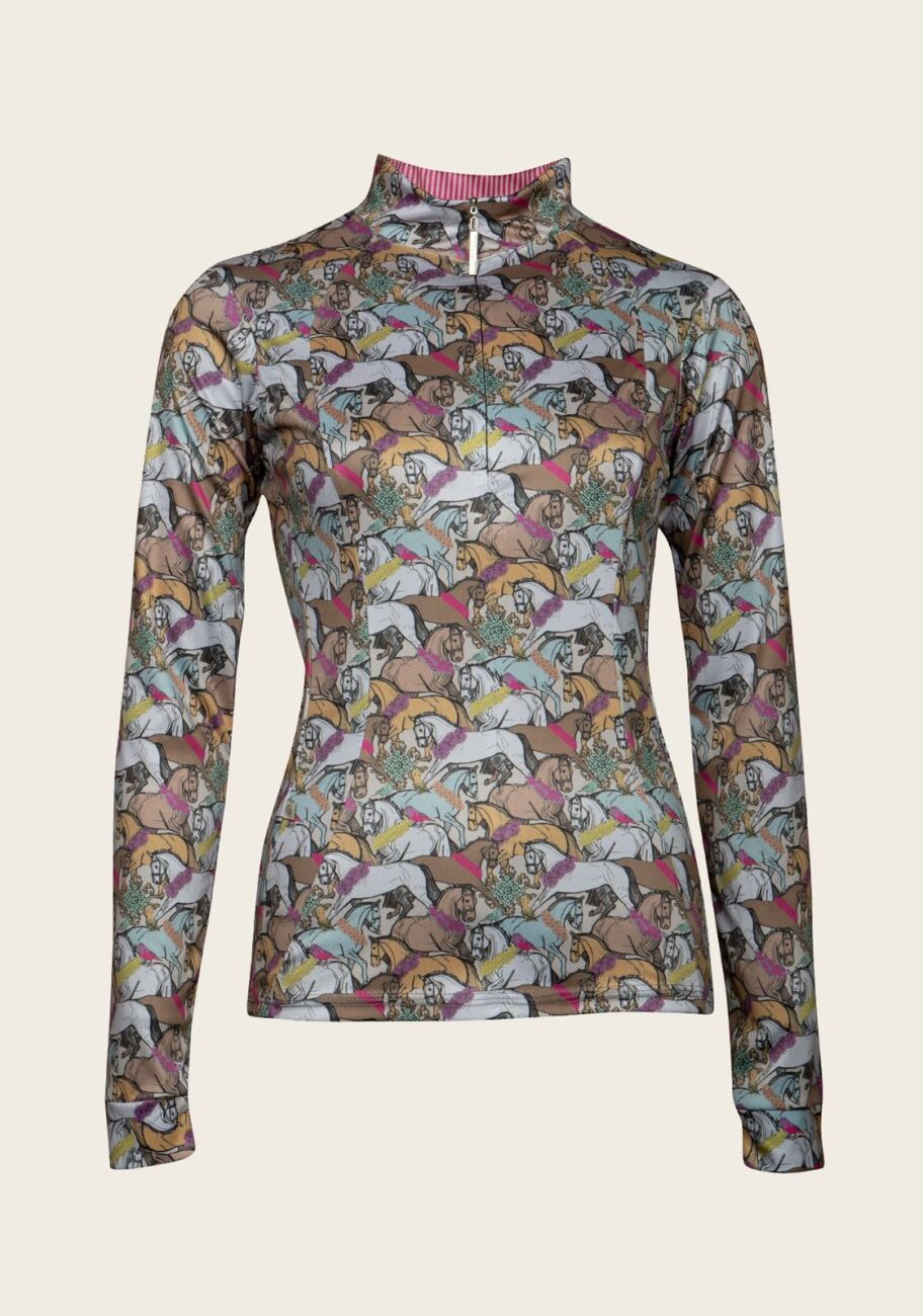 Espoir Flowered Horses Shirt - LaNoir 