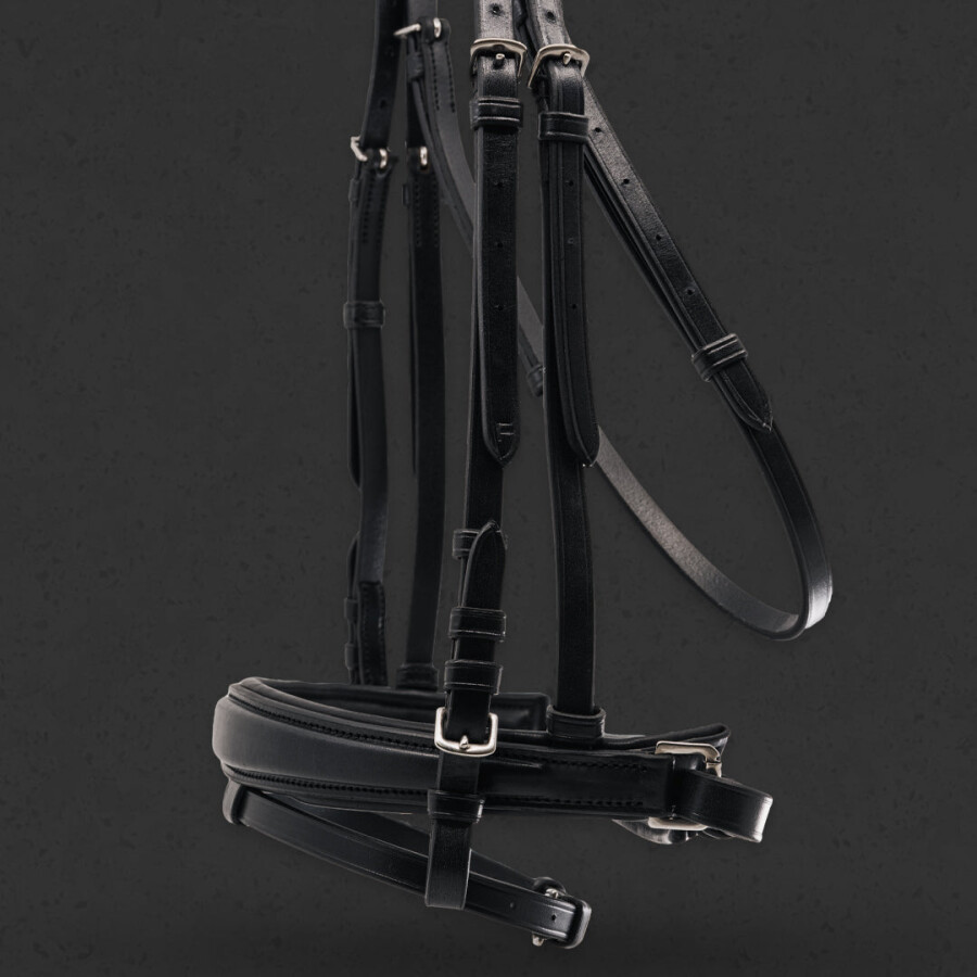 Grainge Dressage Snaffle Bridle with Gold/Silver Crystal Browband - Image 5