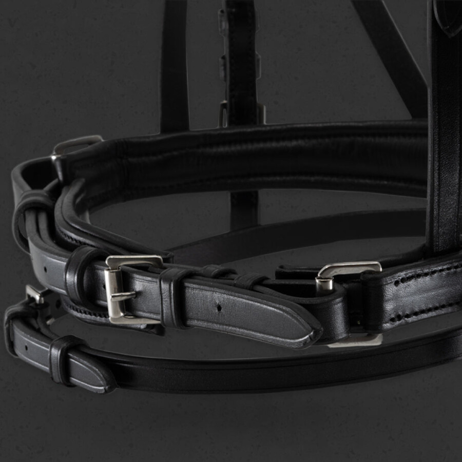 Grainge Dressage Snaffle Bridle with Gold/Silver Crystal Browband - Image 6