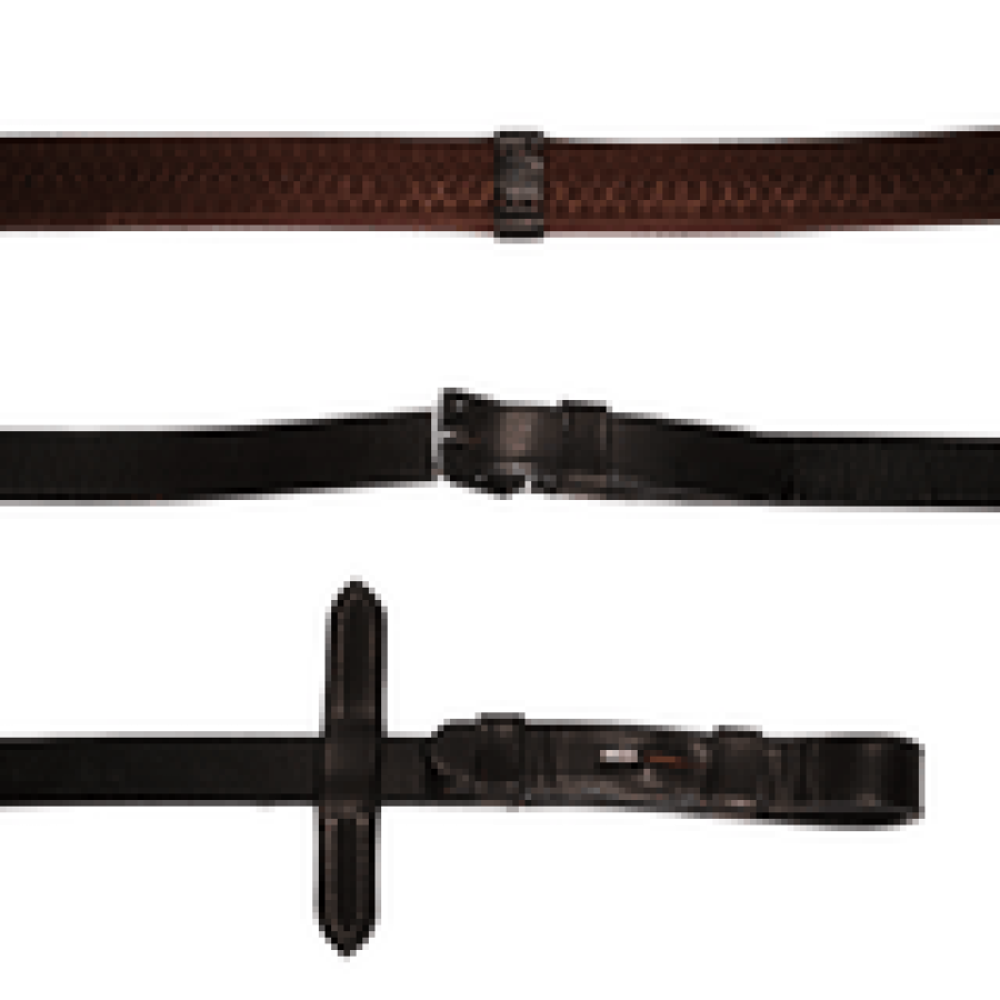 Lumiere Leather & Rubber Grip Reins - Flat - Image 2