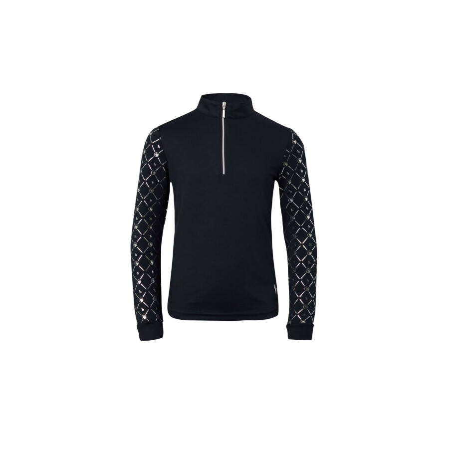 Horze Fia Junior Long Sleeve Shirt - Navy - Image 2