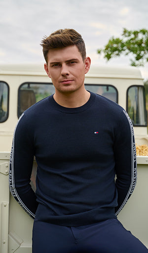 Tommy Hilfiger Mens Seattle Jacquard Sweater Desert Sky - Image 2