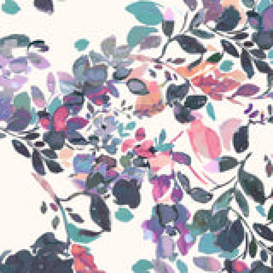 Kastel Cap Sleeve Amethyst Watercolour Floral Shirt - Image 3