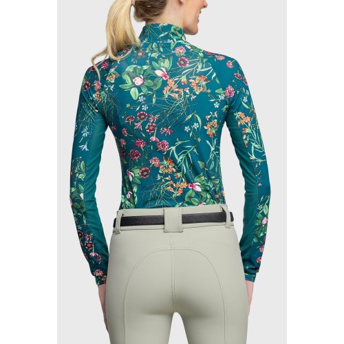 Alternative view of Kastel Long Sleeve Teal Botanical Shirt
