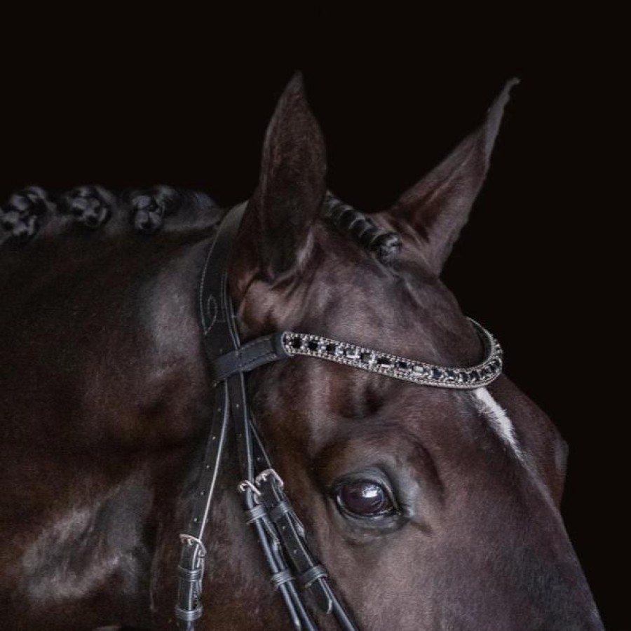 Lumiere Audrey Rolled Leather Bridle Cavesson Black - Image 3