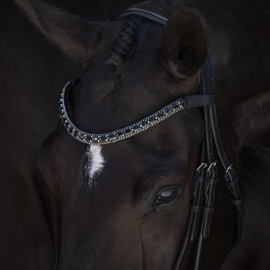 Lumiere Audrey Rolled Leather Bridle Cavesson Black - Image 5