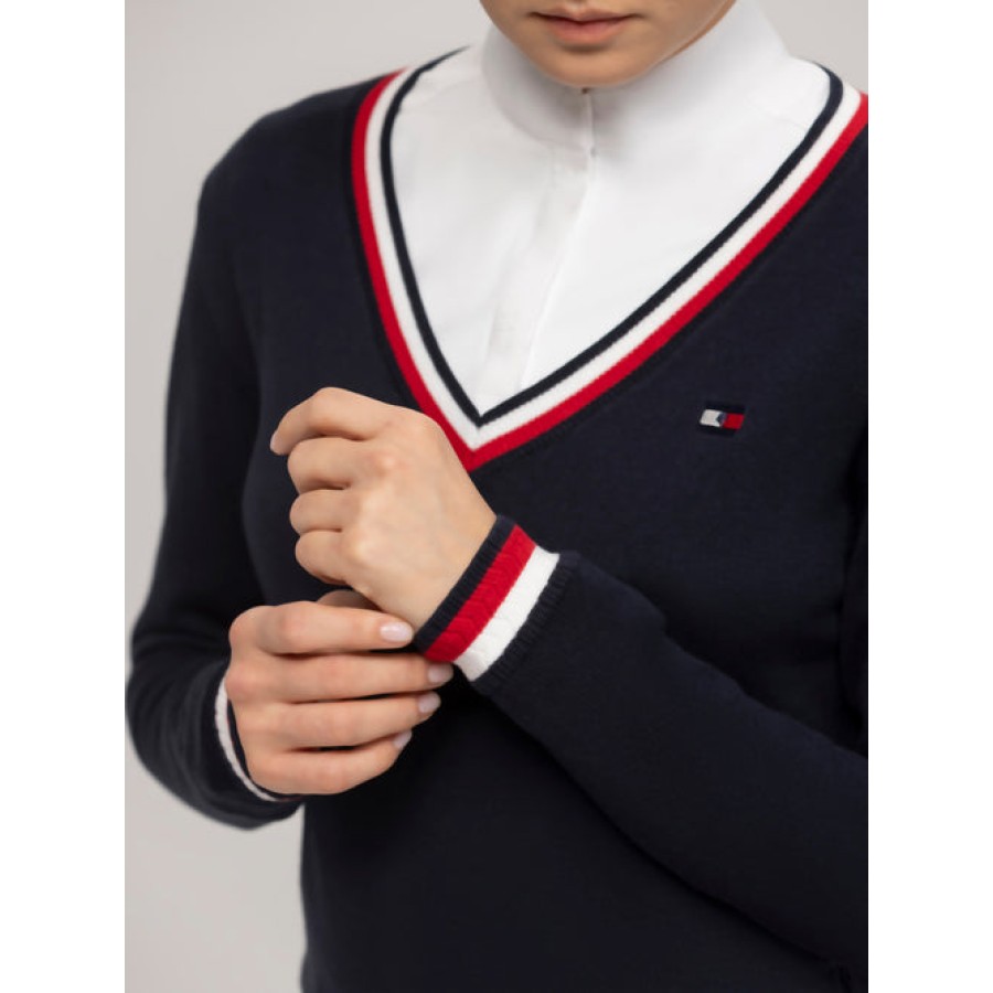 Tommy Hilfiger Indiana V Neck Sweater Desert Sky - Image 2