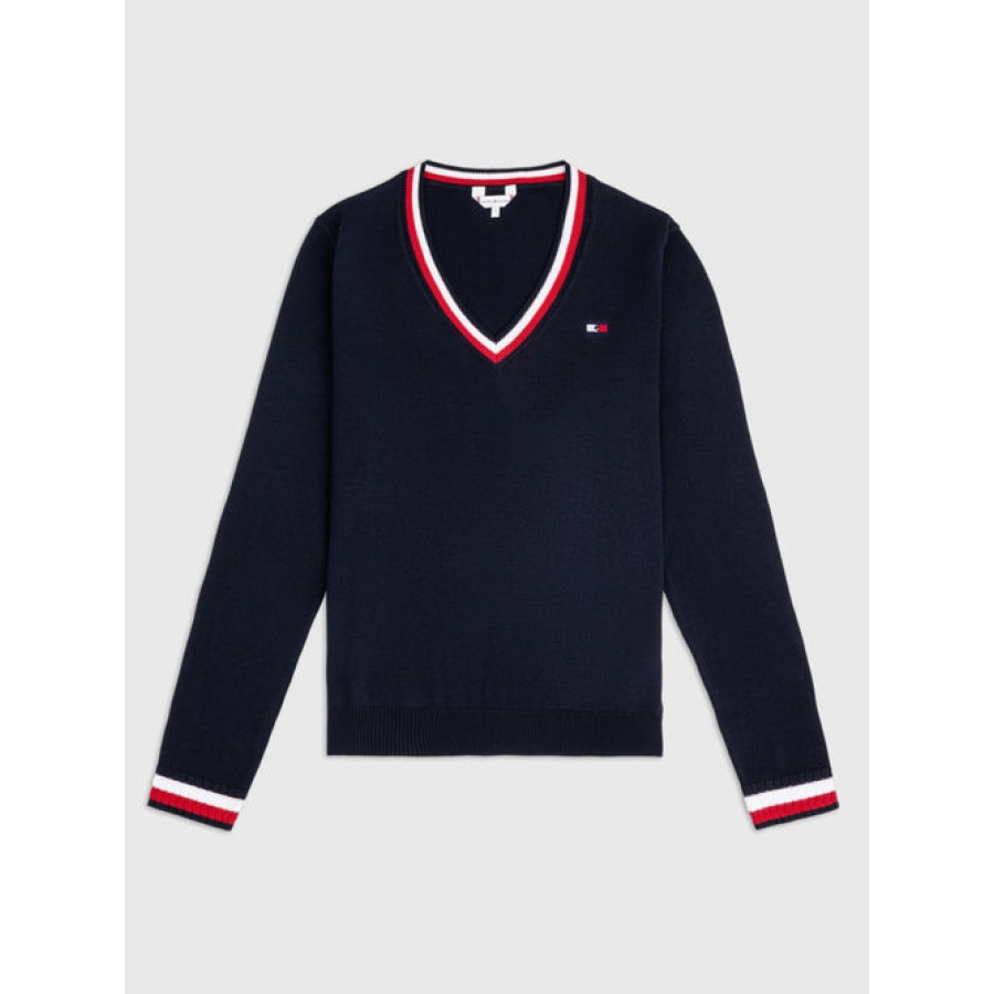 Tommy Hilfiger Indiana V Neck Sweater Desert Sky - Image 6