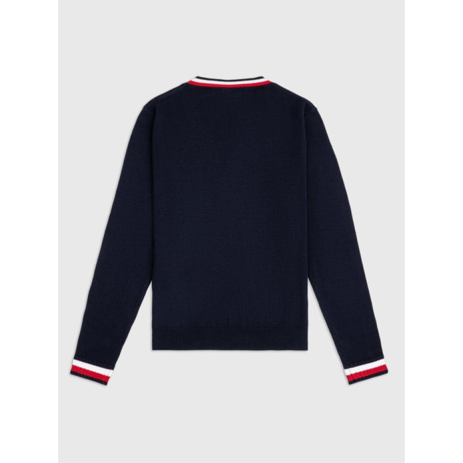 Tommy Hilfiger Indiana V Neck Sweater Desert Sky - Image 7