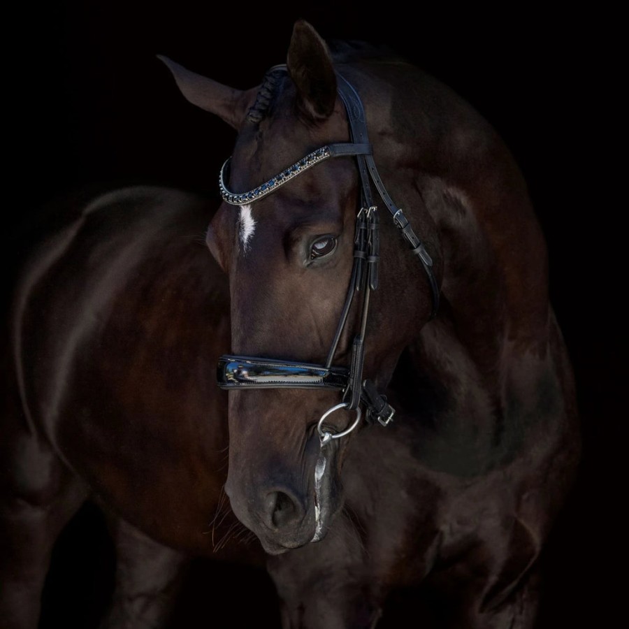 Lumiere Audrey Rolled Leather Bridle Cavesson Black - Image 4
