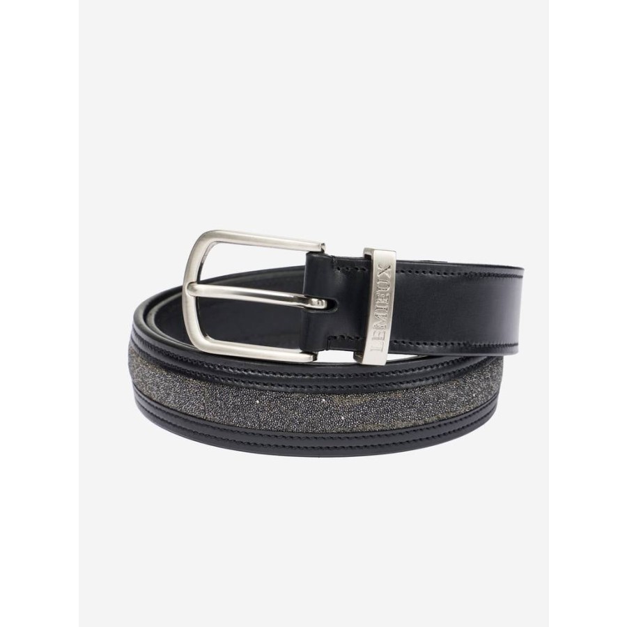 LeMieux Crystal Insert Belt Black