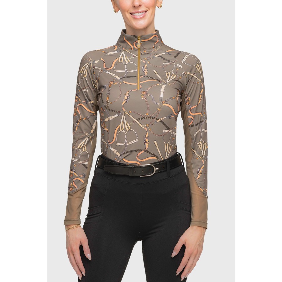 Kastel Long Sleeve Taupe Belts Shirt