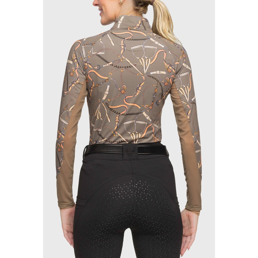 Kastel Long Sleeve Taupe Belts Shirt - Image 2