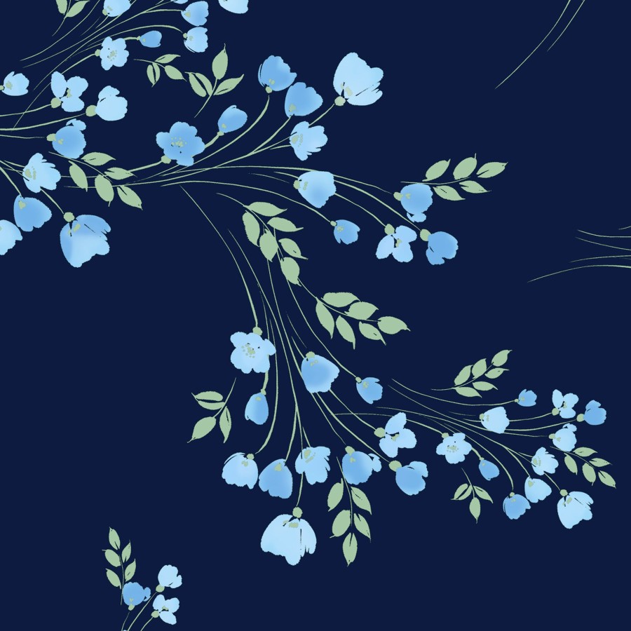 Kastel Sleeveless Ruched Back Navy Rosebud Shirt - Image 3