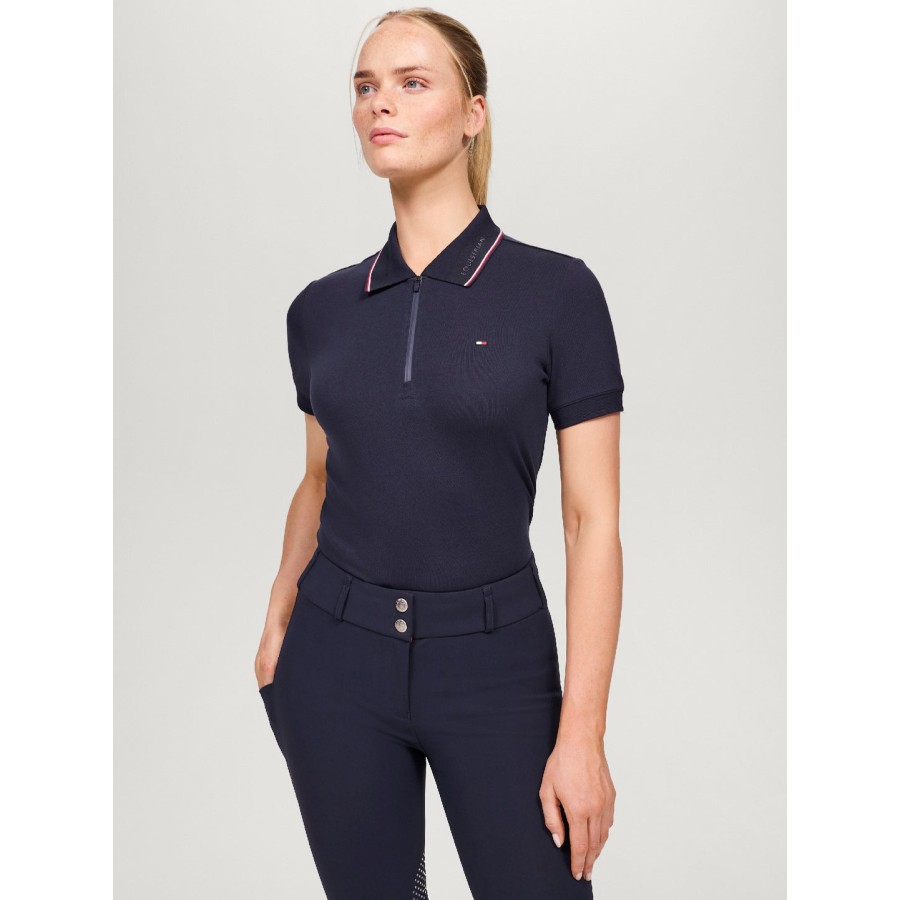 Tommy Hilfiger Camden Zip Polo Shirt Desert Sky - Image 3