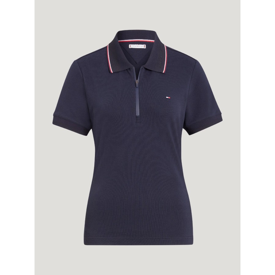 Tommy Hilfiger Camden Zip Polo Shirt Desert Sky