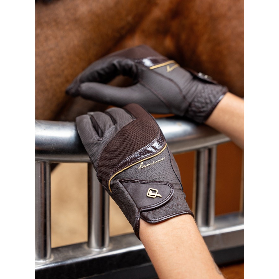 LeMieux Competition Gloves- Brown - Image 4