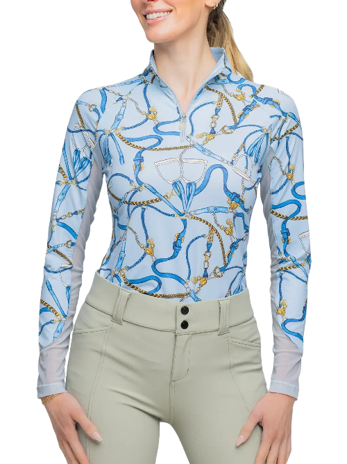 Kastel Long Sleeve Robins Egg Belt Print Shirt