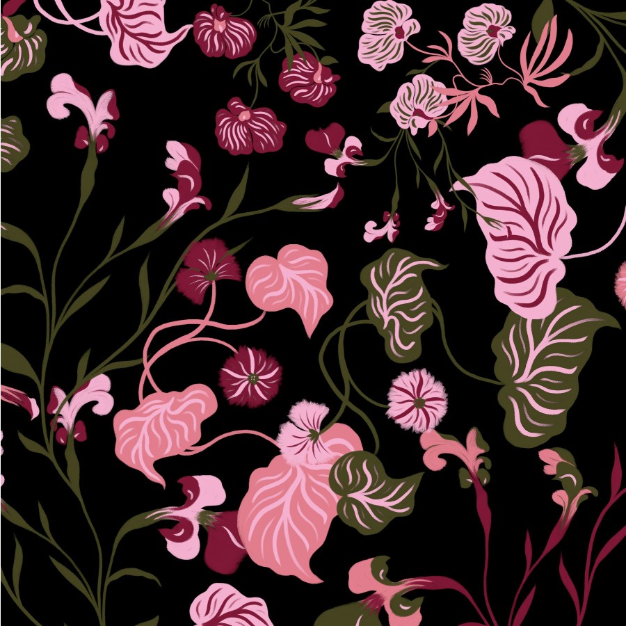 Kastel Long Sleeve Black Modern Begonia Shirt - Image 4