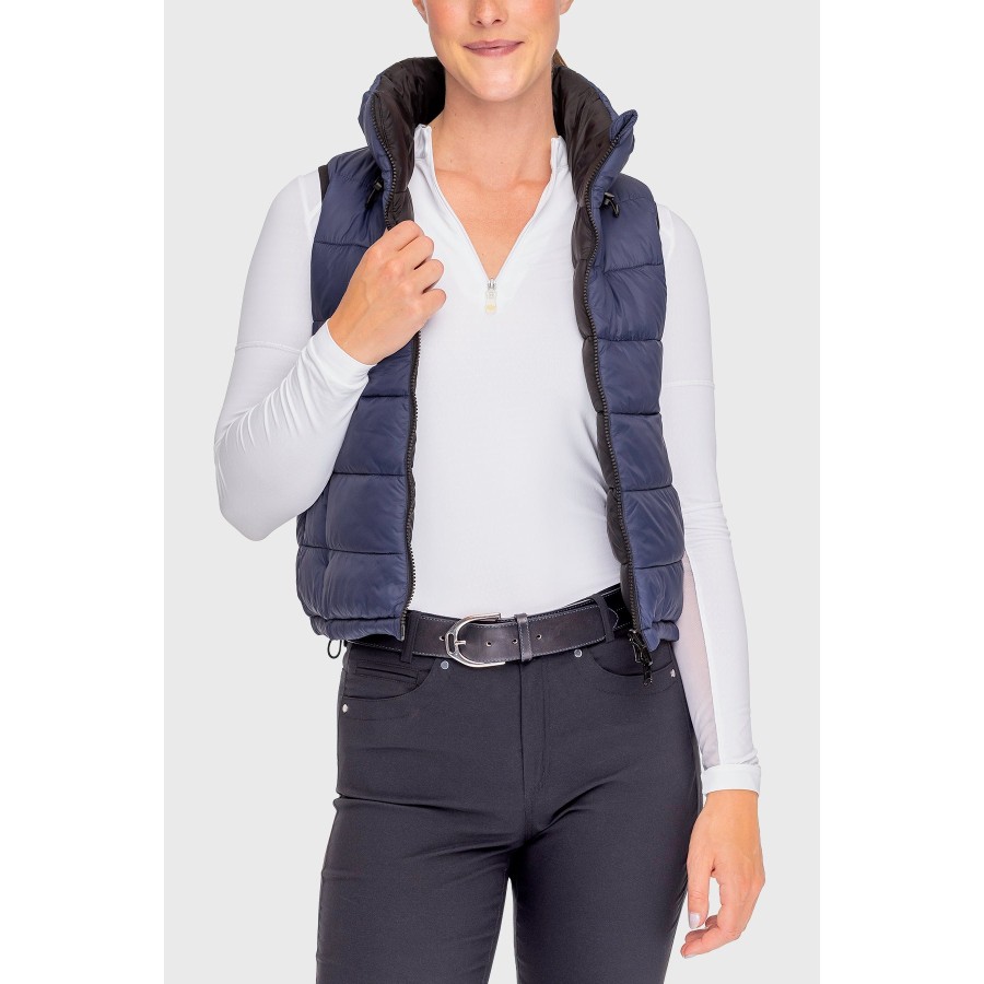 Kastel Black and Navy Reversible Puffer Vest