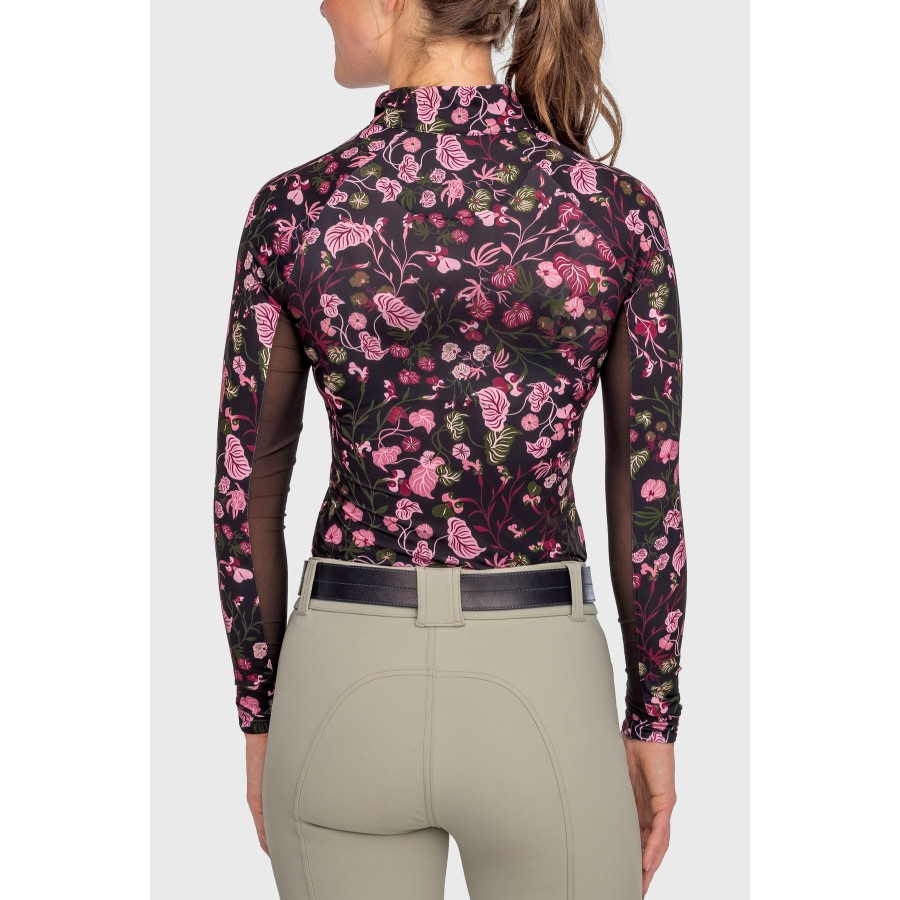 Kastel Long Sleeve Black Modern Begonia Shirt - Image 2