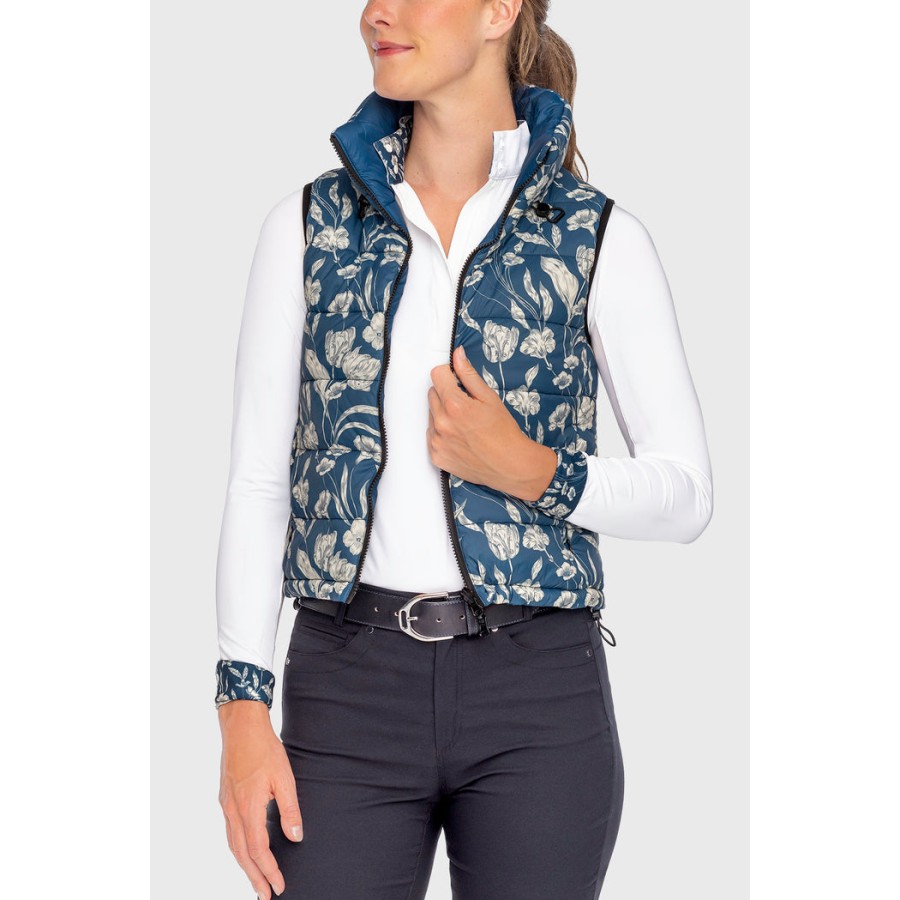 Kastel Sailor Blue French Tulip Reversible Puffer Vest