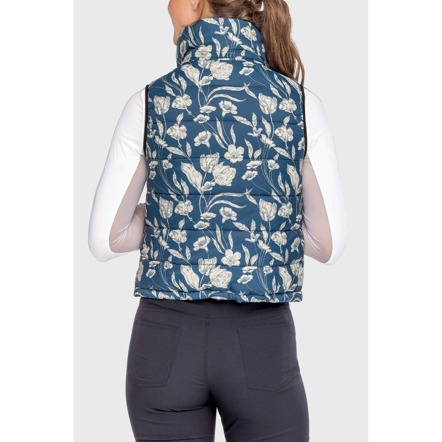 Kastel Sailor Blue French Tulip Reversible Puffer Vest - Image 4