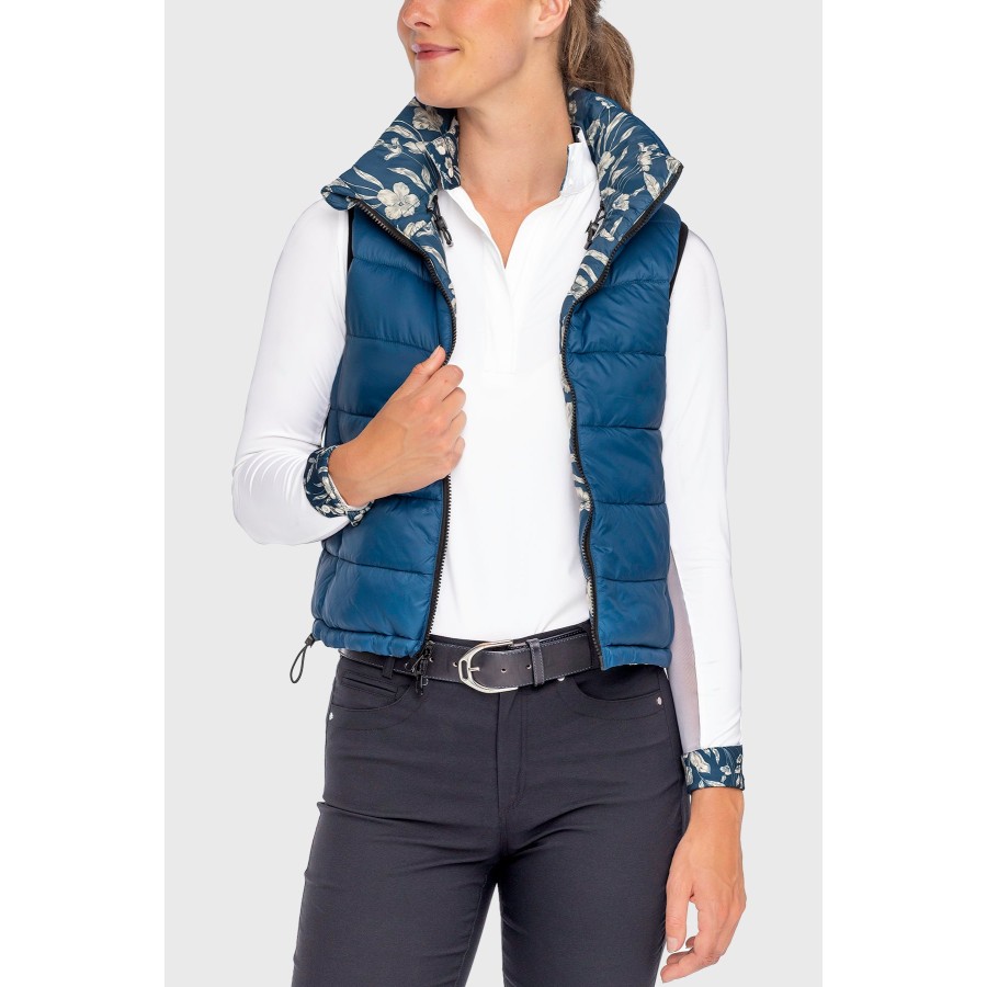 Kastel Sailor Blue French Tulip Reversible Puffer Vest - Image 2
