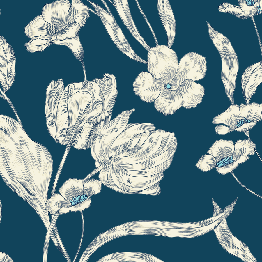 Kastel Long Sleeve Sailor Blue French Tulip Shirt - Image 4