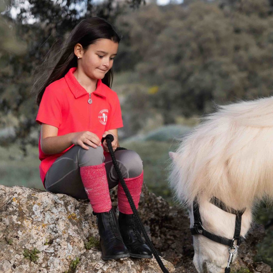 Horze Fay Junior Polo Shirt Diva Pink - Image 6