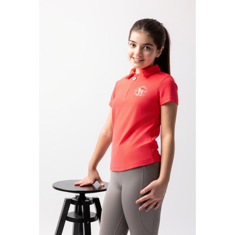 Horze Fay Junior Polo Shirt Diva Pink - Image 4