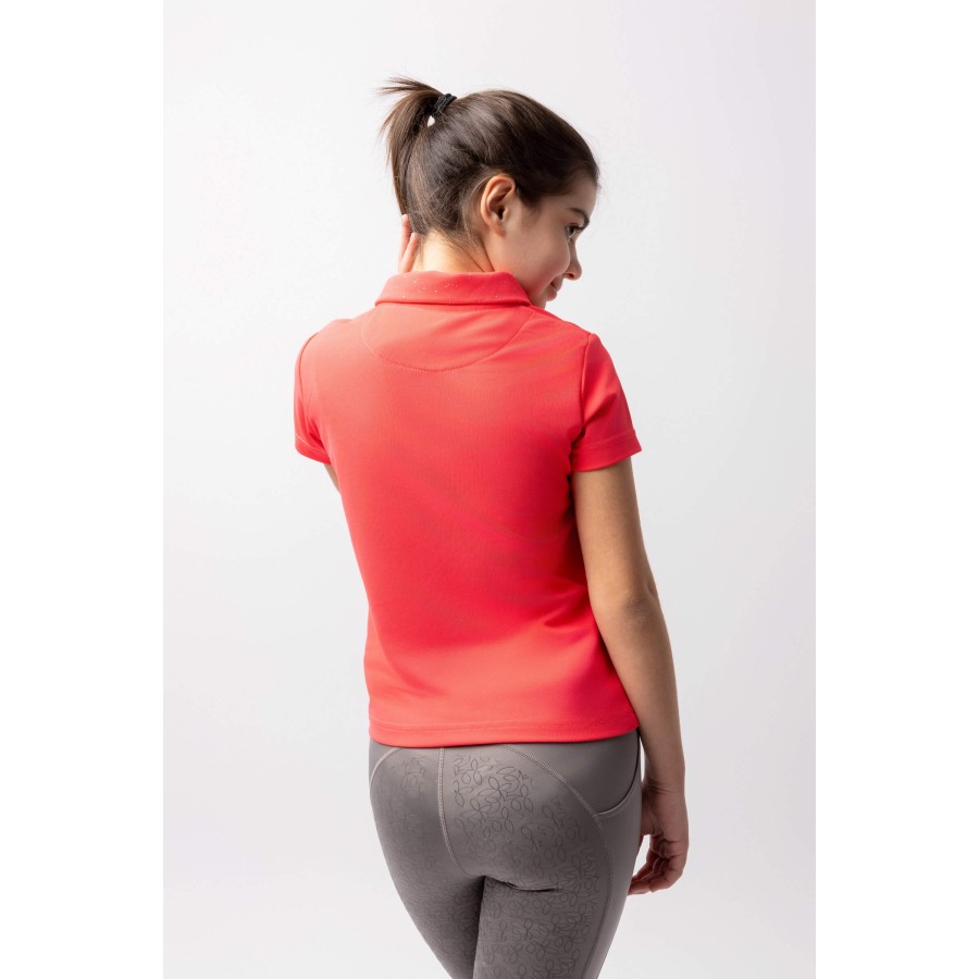 Horze Fay Junior Polo Shirt Diva Pink - Image 3