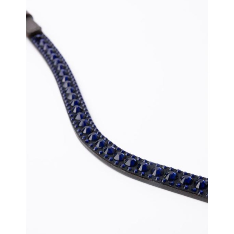 Horze Sondrio Browband Brown with Blue Crystals