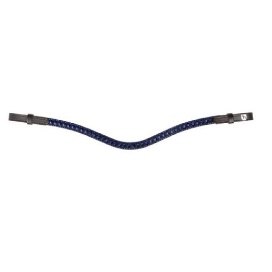 Horze Sondrio Browband Brown with Blue Crystals - Image 3