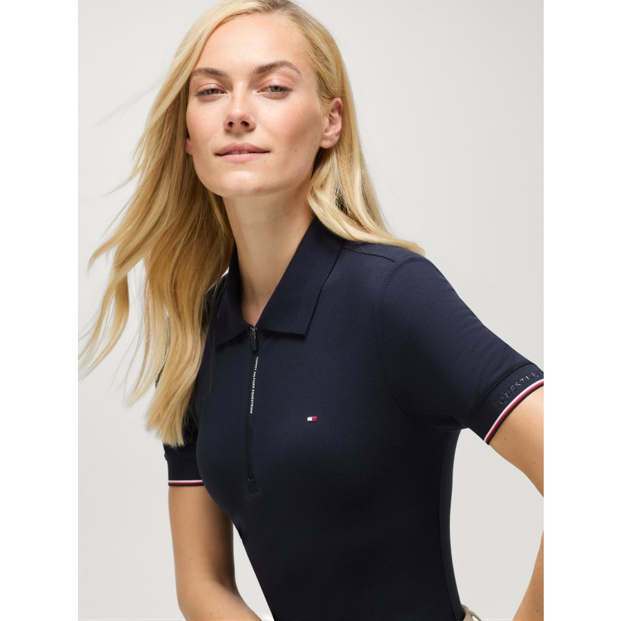 Tommy Hilfiger Anaheim Zip Polo Shirt Desert Sky - Image 2