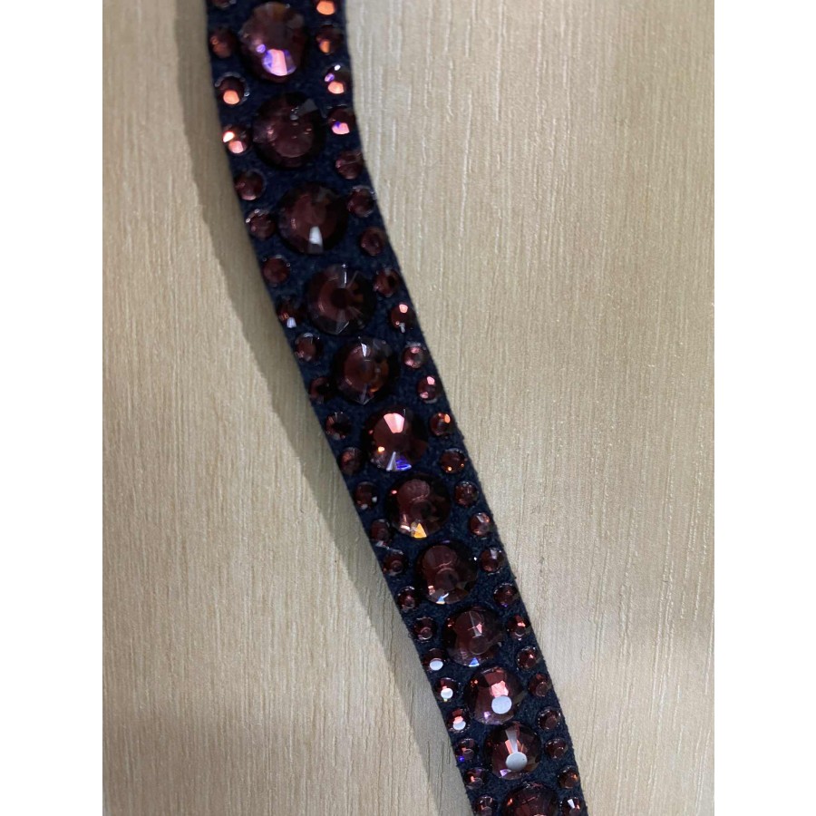 Horze Sondrio Browband Black with Red Crystals - Image 3