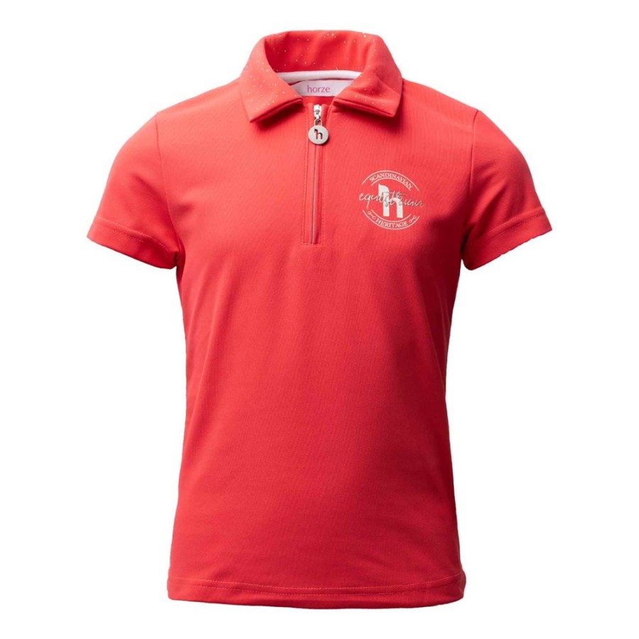 Horze Fay Junior Polo Shirt Diva Pink