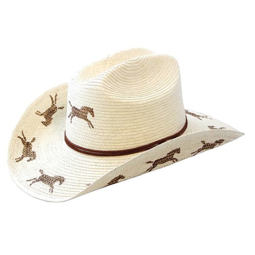Sunbody Kids Cattleman Hat Running Horse Guatamalan Palm