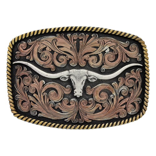 Attitude Western Buckle -LongHorn Tricolour
