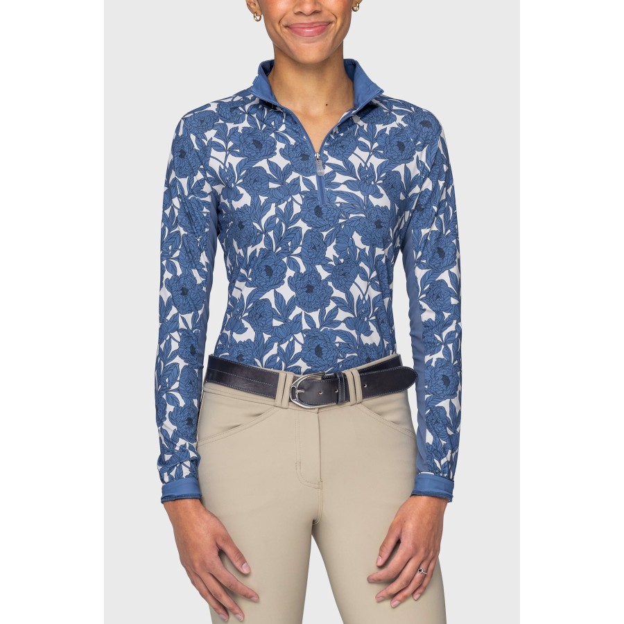 Kastel Long Sleeve Shirt Pacific Blue Wild Rose