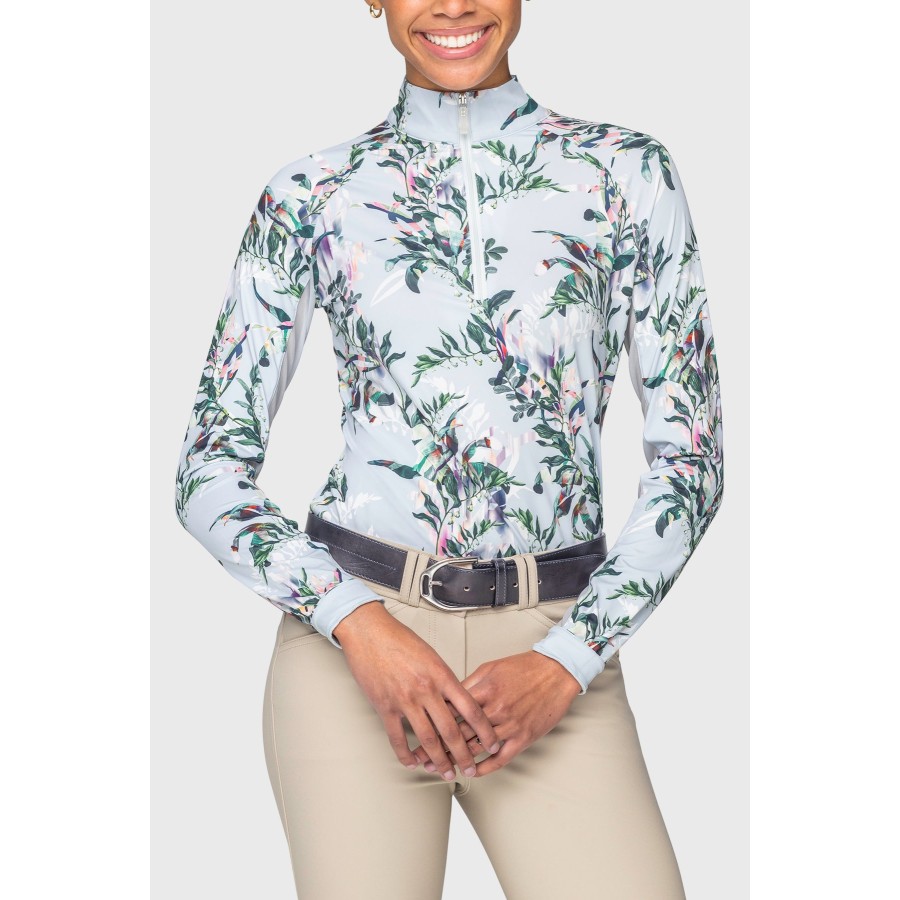 Kastel Long Sleeve Shirt Powder Blue Botanical