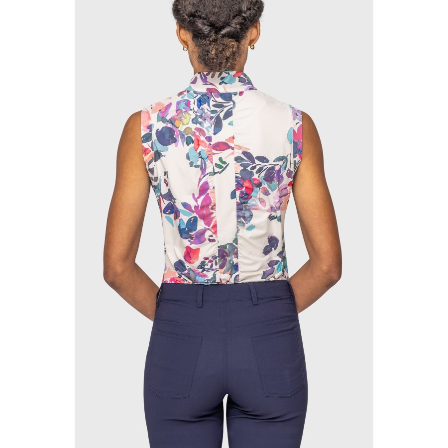 Kastel Tank Top Amethyst Watercolour Ruched Back - Image 2