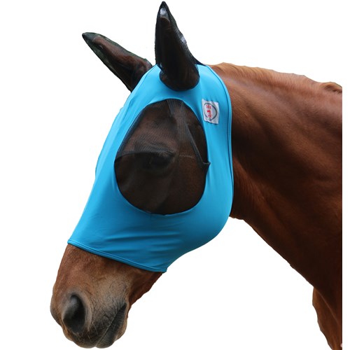 Kool Master Lycra Pull-On Fly Mask Turquoise/Black